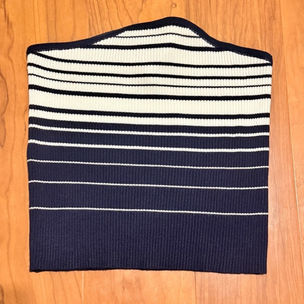 SHE + SKY Blue‎ White Striped Tube Top Strapless size Small NWT